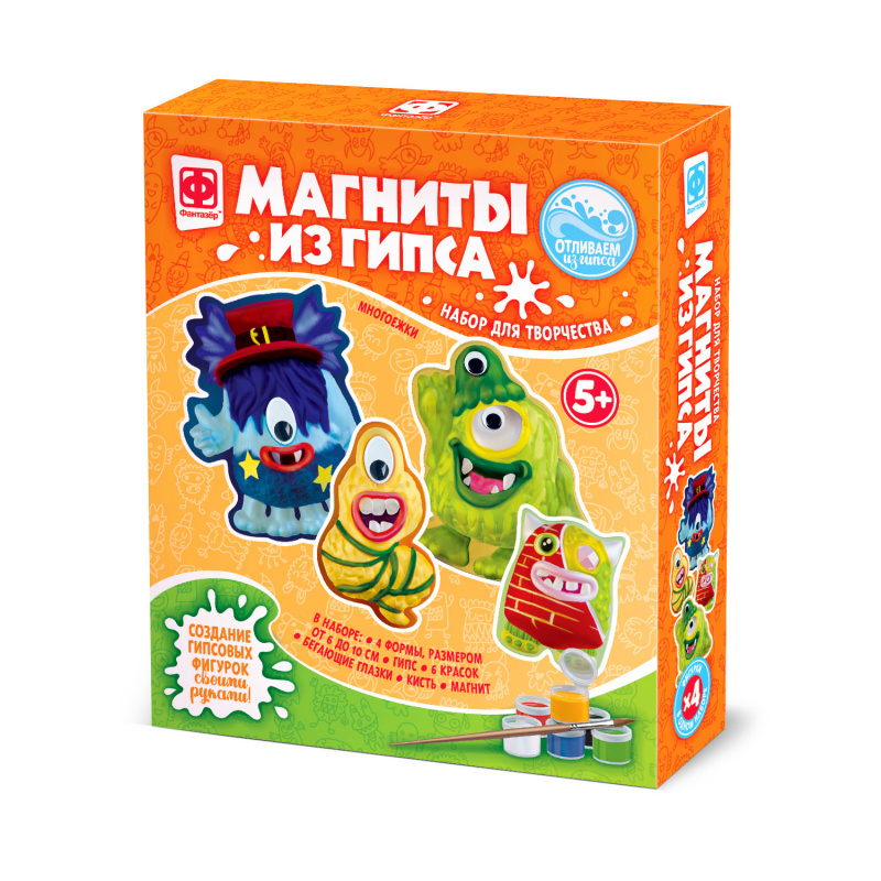 707714 Магниты из гипса 4 в 1 Монстрики Многоежки