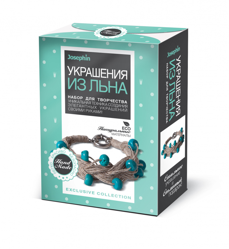 925005 Украшения из льна Ожерелье с бирюзой