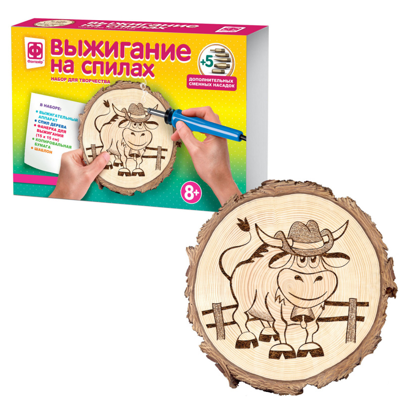 367203 Выжигание на спилах Ковбой Джо