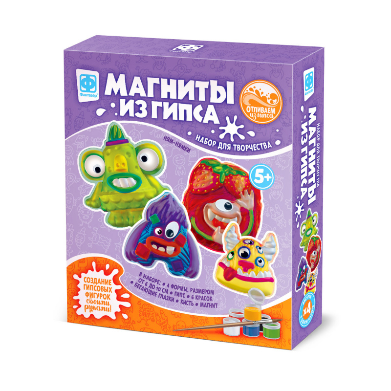 707715 Магниты из гипса 4 в 1 Монстрики Нямнямки